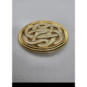 DAY-LOR belt buckle vintage gold and cream